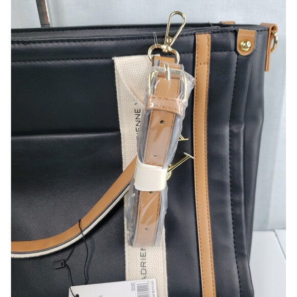 Adrienne Vittadini Montauk Black Tote With AV Charm Top Zip Closure  NWT - Picture 5 of 16
